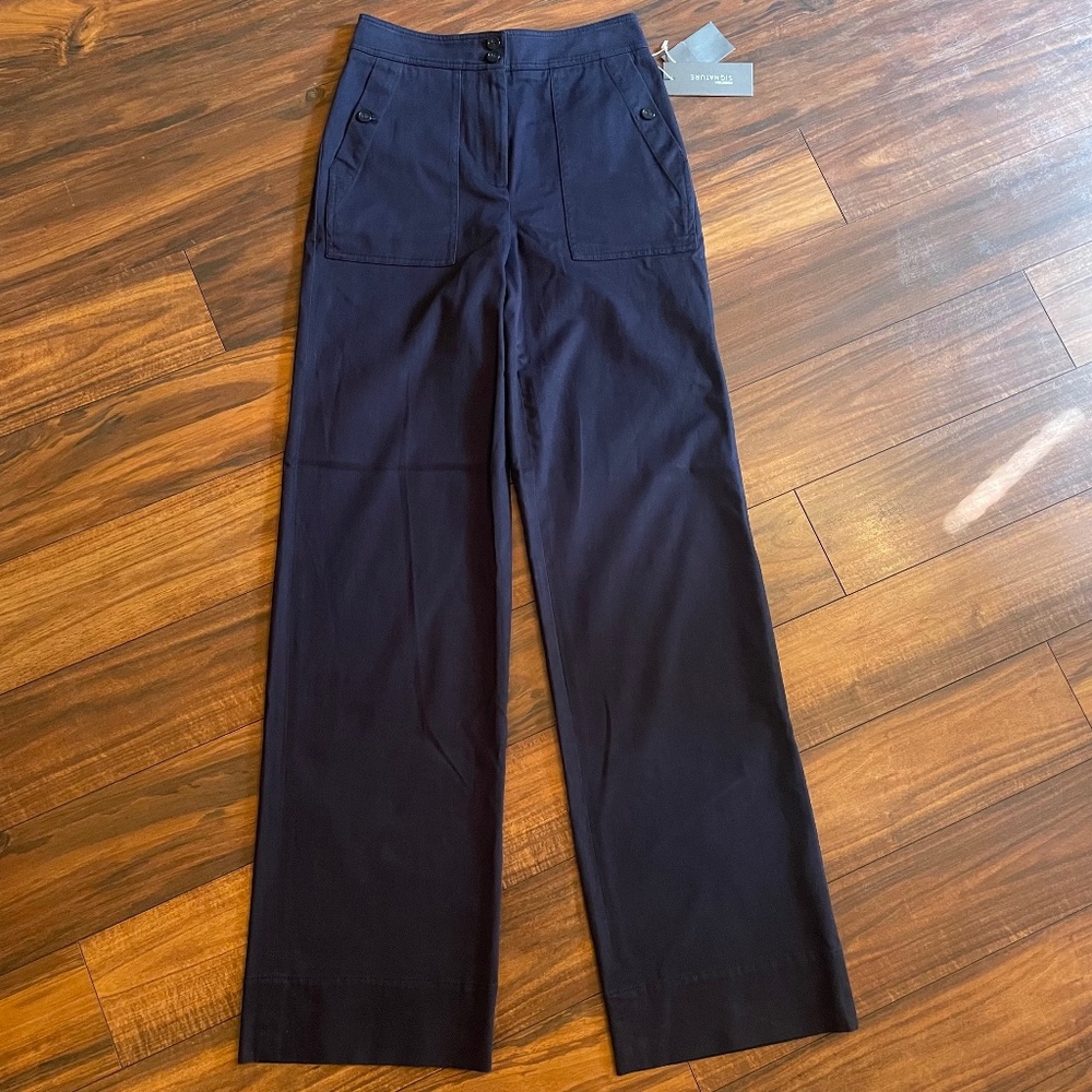 Nordstrom Signature Navy Blue Cotton 26/33 inseam pant